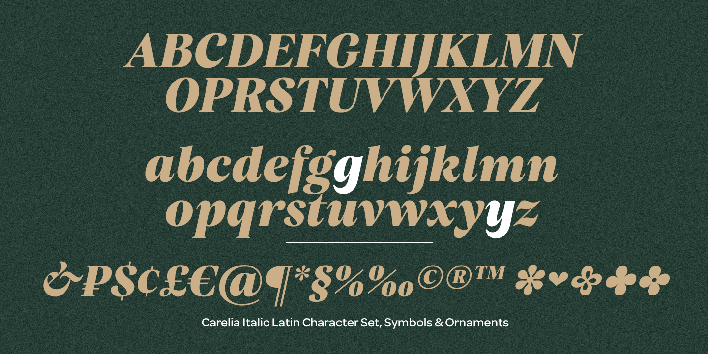 Przykład czcionki Carelia Italic